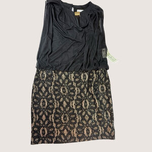 Women's Chelsea Suite Black & Beige Lace Dress Size 12